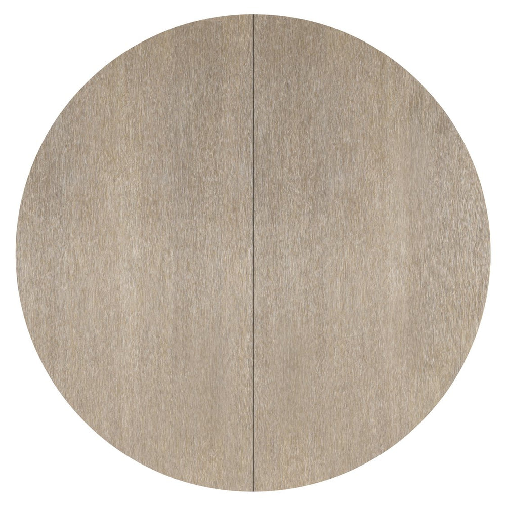 Bernhardt Bernhardt Loggia Round Dining Table With Aria Wire‑Brushed Oak Finish, Sculptural Pilaster Base, 60" K2210