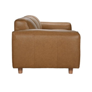 Porter Designs Porter Nerio Top-grain Leather Sofa In Luxurious Camel Brown - Modern Design & Comfort For Living Spaces Brown Leather 02-204-01-6587