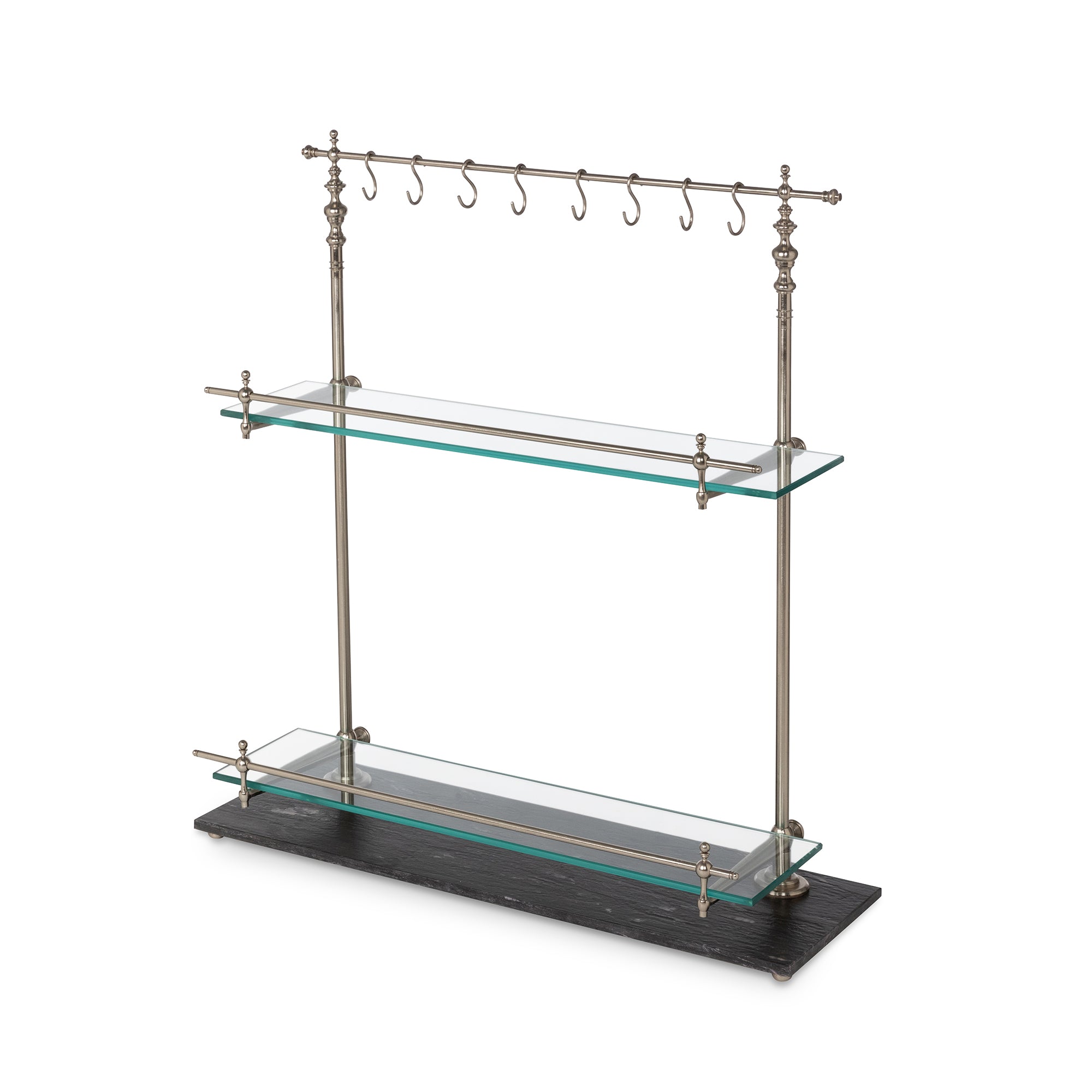 Black Marble Bistro Rack with Iron Frame - Elegant Home Decor for Styl
