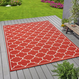 Christopher Knight Home® - Noble House - Thornhill Indoor/ Outdoor Geometric 8 X 11 Area Rug, Red and Ivory