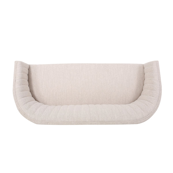 English Elm Loveseat Mid-century Modern Channel Tufted Upholstered Sofa with Rubberwood Tapered Legs 65780.00FBGE