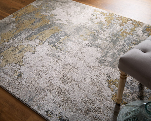 Feizy Rugs Waldor Modern Abstract High-low Pile Area Rug - Elegant Comfort In Gold, Ivory, And Gray Hues Ivory,Gold,Gray Polypropylene,Polyester 7353970fgldbirh13