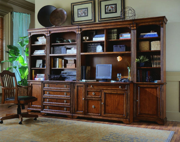 Hooker Furniture Brookhaven Two-Drawer Lateral File Cabinet In Distressed Cherry With Locking Drawers & Bronze Hardware Medium Wood 281-10-416