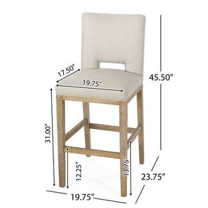 English Elm Christopher Knight Home® - 31 Inch Counter Stools Set of 2 Wheat Fabric Upholstered, Breathable L-Shaped Backrest, Modern Comfort 73531.00WHEAT