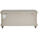 Homelegance By Top-Line Nikita Storage Bench with Linen Seat Cushion Grey Wood