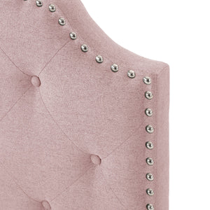 English Elm Christopher Knight Home® - Tufted Blush Upholstered Headboard Twin with Nailhead Trim, Adjustable Height, Button Diamond Stitch Elegance 66873.00LBLSH