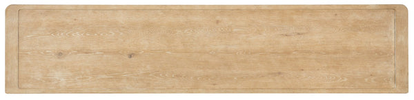 Hooker Furniture Retreat Dune Oak Entertainment Credenza With Soft-Close Doors, Power-Ready Venting, Distressed Charm Light Wood 6950-55480-80