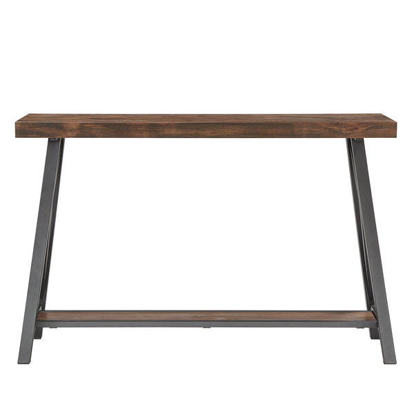 Homelegance By Top-Line Alastor Sofa Table with Shelf Brown MDF