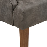 Homelegance By Top-Line Amina Light Distressed Natural Finish Linen Tufted Dining Chair Grey Wood