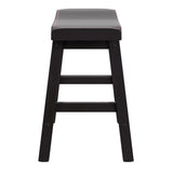 Homelegance By Top-Line Barrett Saddle Seat 18-inch Backless Stools (Set of 2) Black Rubberwood