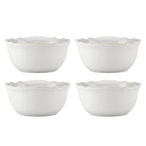 Lenox French Perle Bead All-Purpose Bowls, Set of 4 White, WHITE STONEWARE 895710