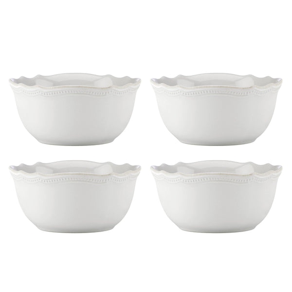 Lenox French Perle Bead All-Purpose Bowls, Set of 4 White, WHITE STONEWARE 895710