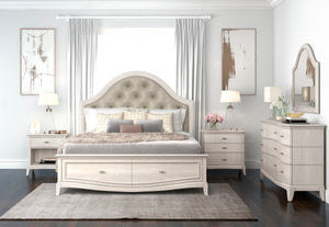 A.R.T. Furniture Starlite Ivory Arched Mirror - Glamorous Design In Parrawood & Primavera Veneer For Elegant Spaces White Parrawood Solids,Primavera Veneer 416120-3146