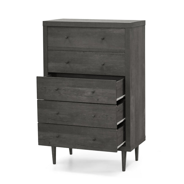 English Elm Christopher Knight Home® - Nordic 5-Drawer Chest - Mid-Century Modern Design With Faux Wood Finish And Spacious Storage Solutions 71146.00GRY