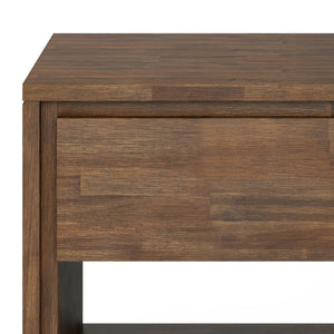 English Elm Lowry End Table - Rustic Acacia Wood & Metal Design With Storage For Modern Industrial Spaces B136P158850