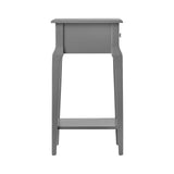 Homelegance By Top-Line Joplin 1-Drawer Wood Storage End Table Grey Rubberwood