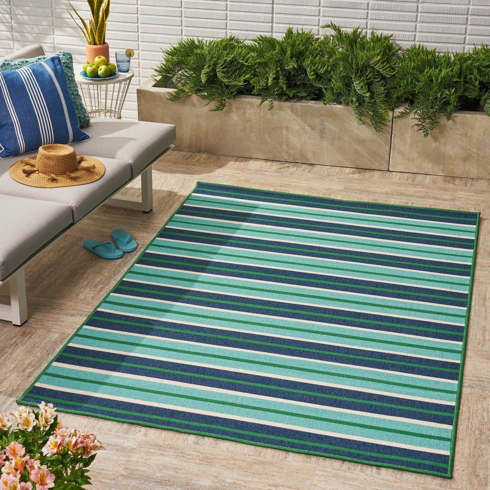 English Elm Christopher Knight Home® - MERIDIAN 9652F Blue 5'3" x 7'6" Machine Woven Polypropylene Rug – Durable Loop Pile, Stain-Resistant Elegance 64170.00