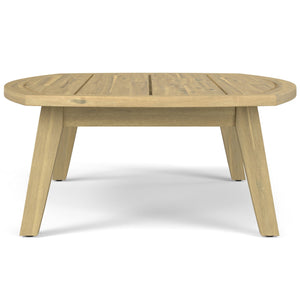 English Elm Parkside Handcrafted Outdoor Coffee Table in Light Teak – Solid Acacia, Slatted Top, Durable Style B136P159370