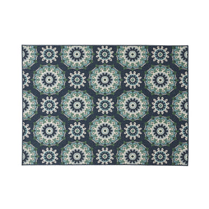English Elm Christopher Knight Home® - MERIDIAN Navy 5'3" x 7' Machine-Woven Polypropylene Rug, Loop Pile, Durable Backing, Indoor/Outdoor 65858.00