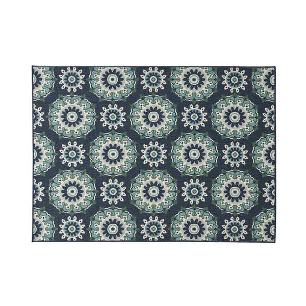 English Elm Christopher Knight Home® - MERIDIAN Navy 5'3" x 7' Machine-Woven Polypropylene Rug, Loop Pile, Durable Backing, Indoor/Outdoor 65858.00