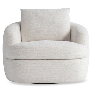 Bernhardt Bernhardt Jules Sculptural Fabric Swivel Chair With Plush Deep Seat, 360° Base, Customizable Finish - Made to Order P1822SA