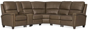 Hooker Furniture Julian Power Reclining Sectional Top-grain Leather Six-seat Living Room Set SS831-6PC3-088