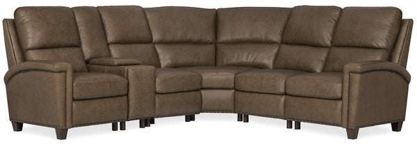 Hooker Furniture Julian Power Reclining Sectional Top-grain Leather Six-seat Living Room Set SS831-6PC3-088