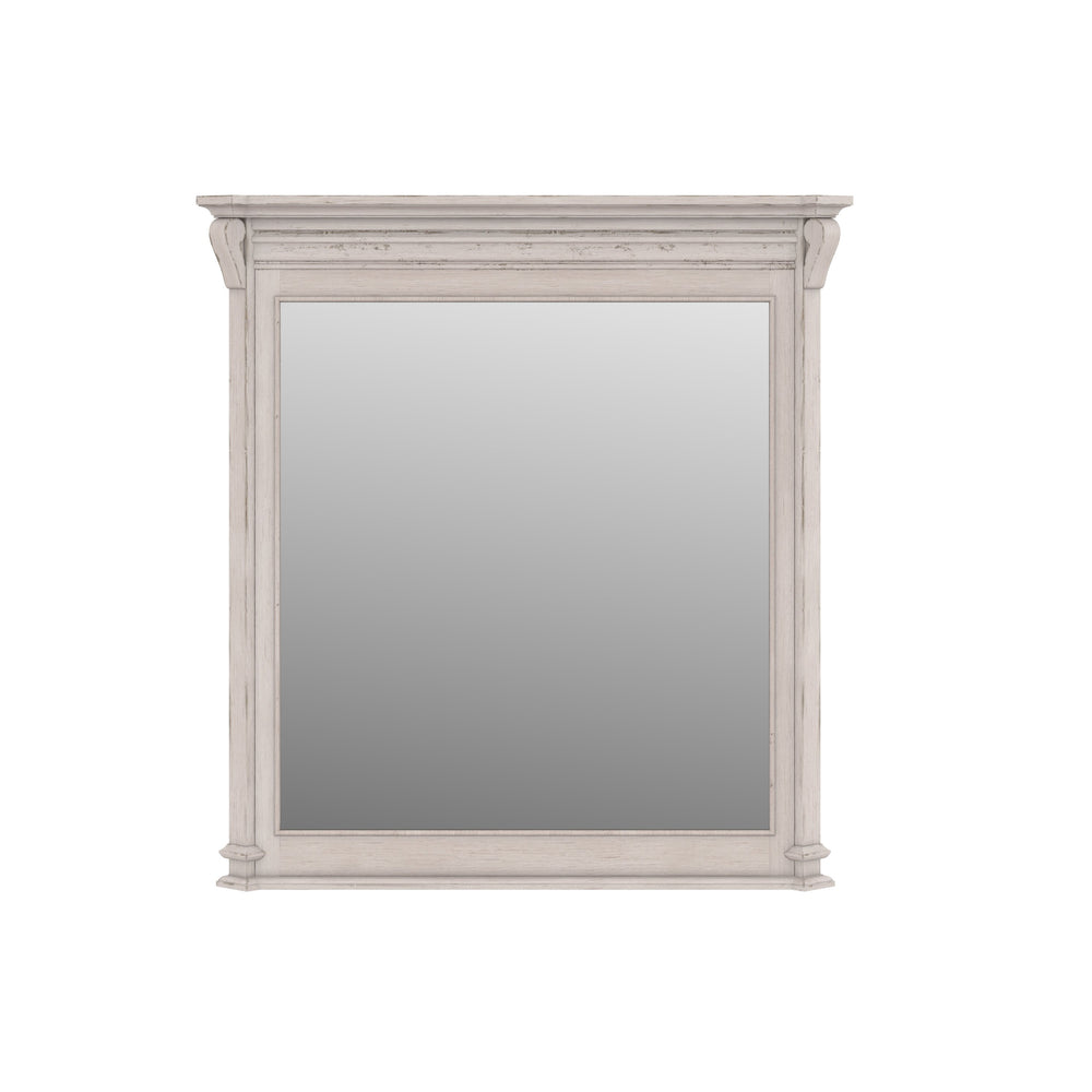 A.R.T. Furniture Alcove Dresser Mirror In Belgian Ivory With Crown Molding - Elegant Wall-hung Accent For Any Room White Acacia Solids,Maple Veneers,Mirror 321120-2817