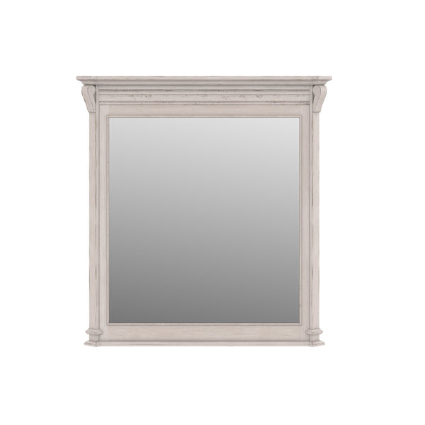A.R.T. Furniture Alcove Dresser Mirror In Belgian Ivory With Crown Molding - Elegant Wall-hung Accent For Any Room White Acacia Solids,Maple Veneers,Mirror 321120-2817