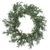 Christopher Knight Home® - Noble House - Wallsten 29" Snowberry Artificial Wreath, Green and White