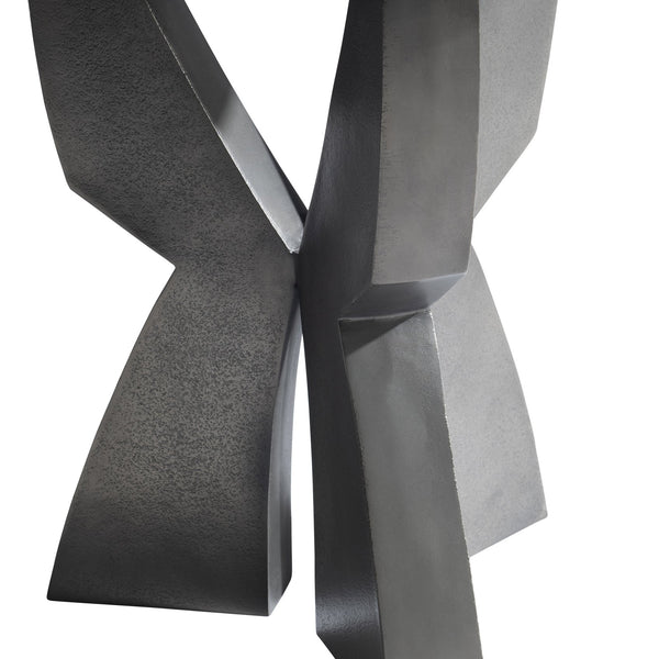 Bernhardt Bernhardt Cast Aluminum Mazo Side Table — 24" Basin Top, Black Nickel Finish, Sculptural Modern Accent (97) 328400