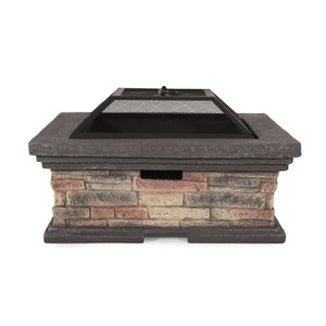 English Elm Mgo Square Wood Burning Fire Pit for Patio Backyard Gatherings Weatherproof Outdoor 72475.00