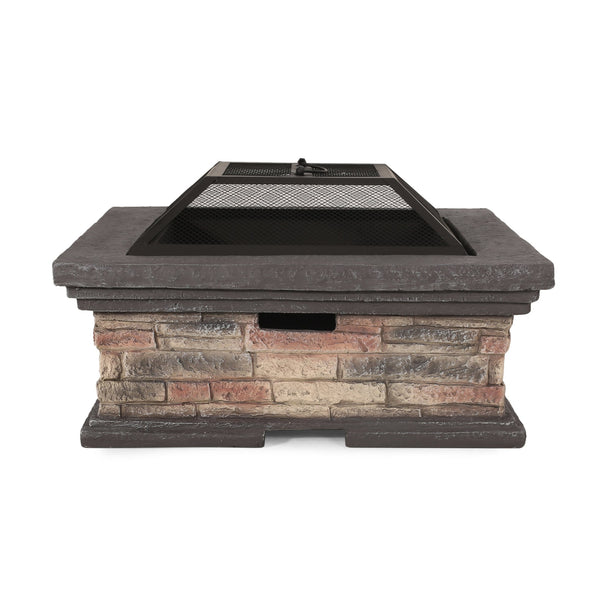 English Elm Mgo Square Wood Burning Fire Pit for Patio Backyard Gatherings Weatherproof Outdoor 72475.00