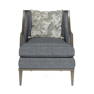 A.R.T. Furniture Harper Mica Chair - Glamorous Transitional Design With Plush Comfort, Exposed Wood, And Stylish Pillow Blue Rubberwood Solids,Foam,Fabric,Metal 161523-5743aa