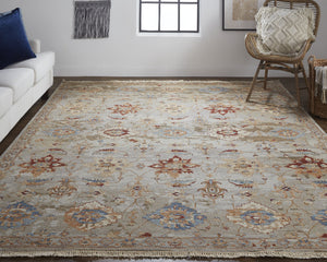 Feizy Rugs Leylan Vibrant Tribal-inspired Hand Knotted Wool Area Rug - Stunning Floral & Botanical Design Brown,Tan,Gray Wool Ley0583fgry000j55