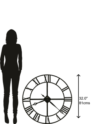 Hekman Furniture 625372 Timeless Iron Wall Clock - Durable, Elegant Design With Oversized Roman Numerals & Quartz Movement Metal Lacy Wall Clock 625372