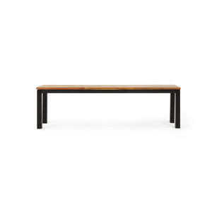 English Elm Lindsey Outdoor Acacia Wood Slat Bench with Metal Base for Patio and Garden Spaces 71986.00