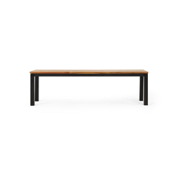 English Elm Lindsey Outdoor Acacia Wood Slat Bench with Metal Base for Patio and Garden Spaces 71986.00