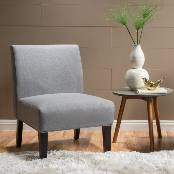 English Elm Accent Chair with Rubberwood Legs Plush Upholstered Seat for Living Room or Bedroom 57764.00GEY
