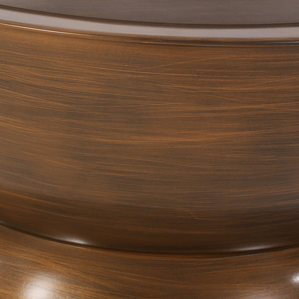 English Elm Christopher Knight Home® - METAL Hourglass Coffee Table with Brushed Antique Brown Finish, Hammered Iron Texture, Durable Edge Trim Antique Bronze 72227.00BRZBRSANT