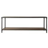 Homelegance By Top-Line Romilda Industrial Rustic Pipe Frame Coffee Table Brown Veneer