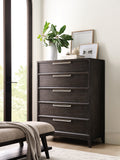 Quincy 5-Drawer Chest Black with Molasses Finish P375124 Pulaski Furniture