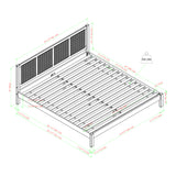 Solid Wood Rattan Paneled Platform King Bed Natural YASB8BNA Walker Edison