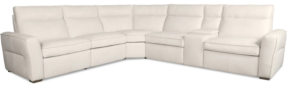 Hooker Furniture Vann Six Piece Power Reclining Sectional Top Grain Leather Contemporary Living Room SS736-6PC3-012