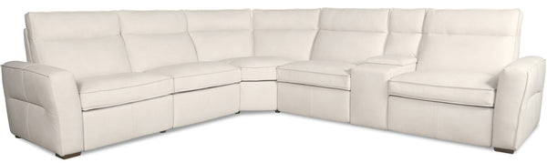 Hooker Furniture Vann Six Piece Power Reclining Sectional Top Grain Leather Contemporary Living Room SS736-6PC3-012