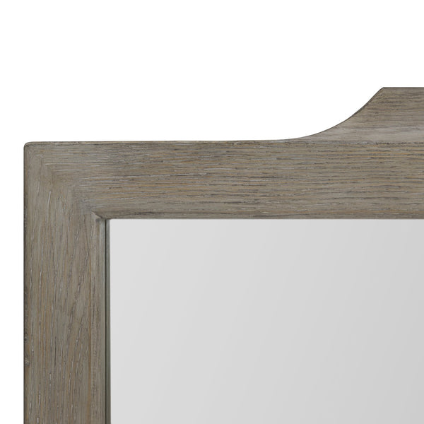 Bernhardt Bernhardt Albion Mirror Pewter Wood Frame 46" X36" Casual-Traditional Curved Top Inset Glass 311321
