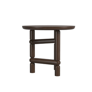 A.R.T. Furniture Verge Round End Table - Handcrafted Walnut Accent with Sculptural Design for Modern Living Spaces 337304-1960