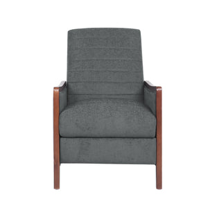 English Elm Christopher Knight Home® - Fabric Mid-Century Recliner Chair Grey – Pushback Upholstered Seat, Channel Stitching, Birch Wood Frame, Cozy 70451.00FGRY