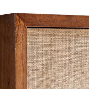 Bernhardt Bernhardt Brasea Suar Wood Media Credenza with Woven Raffia Doors and Adjustable Shelves 394884