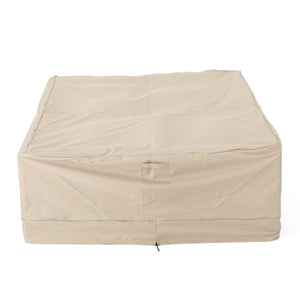 English Elm Christopher Knight Home® - SHIELD Chat Set Cover Waterproof Polyester Fabric, Handcrafted 19x8.5x6.38 Protective Outdoor Slipcover Beige 60003.00